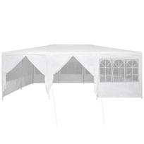 vidaxl palapines - vidaXL šventinė palapinė su 10 šonų balta (White) 6x4 m PE - 5 nuotrauka