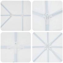 vidaxl palapines - vidaXL šventinė palapinė su 10 šonų balta (White) 6x4 m PE - 6 nuotrauka