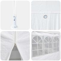 vidaxl palapines - vidaXL šventinė palapinė su 10 šonų balta (White) 6x4 m PE - 7 nuotrauka