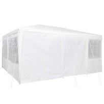 vidaxl palapines - vidaXL šventinė palapinė su 10 šonų balta (White) 6x4 m PE - 9 nuotrauka