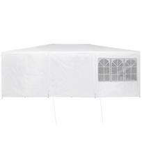 vidaxl palapines - vidaXL šventinė palapinė su 10 šonų balta (White) 6x4 m PE - 10 nuotrauka