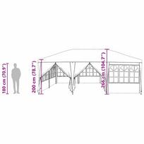 vidaxl palapines - vidaXL šventinė palapinė su 10 šonų balta (White) 6x4 m PE - 13 nuotrauka