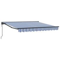 lauko pavesine balta - Automatinė ištraukiama markizė, mėlyna ir balta, 300x250cm - 2 nuotrauka