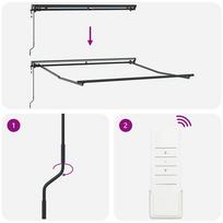 lauko pavesine balta - Automatinė ištraukiama markizė, mėlyna ir balta, 300x250cm - 9 nuotrauka
