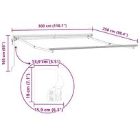 lauko pavesine balta - Automatinė ištraukiama markizė, mėlyna ir balta, 300x250cm - 13 nuotrauka