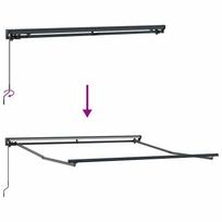 lauko pavesine balta - Automatinė ištraukiama markizė, mėlyna ir balta, 350x250cm - 5 nuotrauka