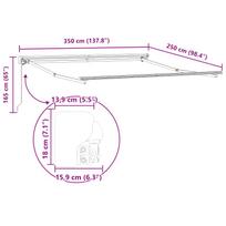 lauko pavesine balta - Automatinė ištraukiama markizė, mėlyna ir balta, 350x250cm - 8 nuotrauka