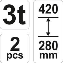 domkratas 3t - Yato atraminiai stovai YT-17311, 3t 280-420mm 2vnt. - 3 nuotrauka
