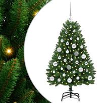 dirbtine eglute su led - Dirbtinė Kalėdų eglutė su 150 LED Žalia 120 cm PVC ir metalas - Atgauk 20% - 2 nuotrauka