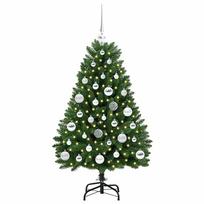dirbtine eglute su led - Dirbtinė Kalėdų eglutė su 150 LED Žalia 120 cm PVC ir metalas - Atgauk 20% - 3 nuotrauka