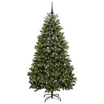 dirbtine eglute su led - Dirbtinė Kalėdų eglutė su 300 LED Žalia 210 cm PVC ir metalas - 3 nuotrauka