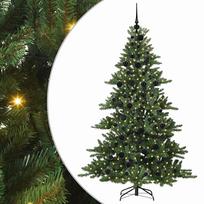 dirbtine eglute 180 - vidaXL Dirbtinė Sulankstoma Kalėdų eglutė su 300 LED Žalia (Green) 180 cm, PVC - 2 nuotrauka