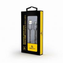 micro usb b 2 0 - Gembird Premium USB To Micro USB Spiral Metal Grey 2m - 2 nuotrauka