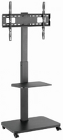 Gembird TVS-75S-02 Televizoriaus stovas su ratukais, 37-75", Juodas (Black)