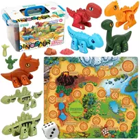 WOOPIE konstruktoriaus rinkinys 2in1 stalo žaidimas "Dinozaurai   kubas" 46 el.