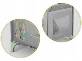 kudikio maniezas - Ricokids Kelioninė lovelė - maniežas, šviesiai pilka (Light Grey) - 7 nuotrauka