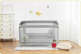 kudikio maniezas - Ricokids Kelioninė lovelė - maniežas, šviesiai pilka (Light Grey) - 10 nuotrauka