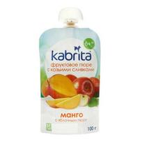 Mango ir obuolių tyrelė su ožkos pieno grietinėle KABRITA, nuo 6 mėn., 100 g