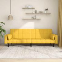 Dvivietė vidaXL sofa-lova, geltona