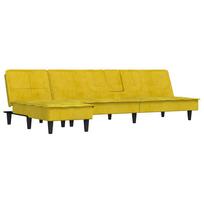 dviviete sofa lov - Dvivietė vidaXL sofa-lova, geltona - 2 nuotrauka