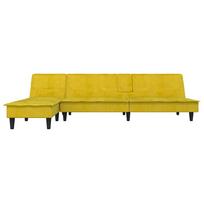 dviviete sofa lov - Dvivietė vidaXL sofa-lova, geltona - 3 nuotrauka