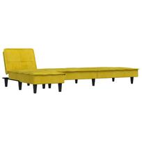 dviviete sofa lov - Dvivietė vidaXL sofa-lova, geltona - 5 nuotrauka