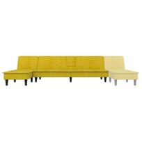 dviviete sofa lov - Dvivietė vidaXL sofa-lova, geltona - 8 nuotrauka