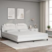 vidaXL Lovos rėmas Viana, 180x200 cm, baltos (White), dirbtinė oda