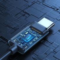 usb c laidines ausines -  Joyroom JR-EC06 Type-C pilkos - 3 nuotrauka