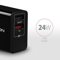 pakrovejas 24w usb - AXAGON Dual wallcharger 240V/2x USB port QC3.0/AFC/FCP and 5V-1.2A, 24W | ACU-QS24 - 2 nuotrauka
