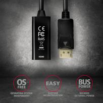 hdmi to displayport kabelis - Axagon RVD-HI14N DisplayPort > HDMI 1.4 adapteris 4K/30Hz Juodas (Black) - 5 nuotrauka