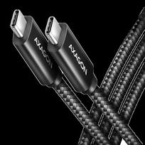 usb cable 5a usb c to usb c - Axagon Data and charging USB 480Mbps cable length 2.5 m. PD 240W, 5A. Black braided. | BUCM2-CM25AB - 1 nuotrauka