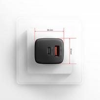 type c 20w ikroviklis - AXAGON ACU-PQ20 wall charger QC3.0/AFC/FCP   PD type-C, 20W, black - 8 nuotrauka