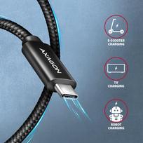 type c to type c laidas 2m - Axagon Data and charging USB 480Mbps cable length 2 m. PD 240W, 5A. Black braided. | BUCM2-CM20AB - 6 nuotrauka
