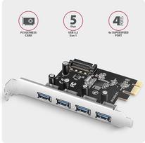 sata pcie laidas - AXAGON PCEU-430RS PCIe kontroleris 4x USB 3.2 GEN 1, UASP, SATA maitinimas, Juodas (Black) - 2 nuotrauka