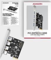 sata pcie laidas - AXAGON PCEU-430RS PCIe kontroleris 4x USB 3.2 GEN 1, UASP, SATA maitinimas, Juodas (Black) - 5 nuotrauka
