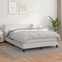 vidaXL Lova su spyruoklėmis ir čiužiniu, 140x200 cm, balta (White)