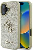 Guess Fixed Glitter Big 4G iPhone 16 dėklas - Auksinis (Gold)