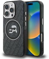 apple iphone 16 pro max magsafe - Karl Lagerfeld IML K&CH Heads Repeated Logo MagSafe Dėklas Apple iPhone 16 Pro Max Juodas (Black) - 1 nuotrauka
