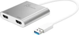 adapteris usb to hdmi - j5create JUA365 USB ekrano adapteris 3840 x 2160 px Sidabrinis (Silver) - 1 nuotrauka