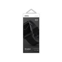 apple watch series 5 - UNIQ Straden Apple Watch 1/2/3/4/5/6/7/8/SE/SE2/Ultra 42/44/45mm Odinis hibridinis dirželis Juodas (Black) - 2 nuotrauka