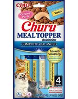 churu cat skanestas tuna - INABA Churu Meal Topper Tuna with Scallop skanėstas katėms, 4x14 g - 1 nuotrauka