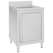 vidaXL Virtuvinės plautuvės spintelė, 60x60x96cm, nerūdijantis plienas (Stainless Steel)