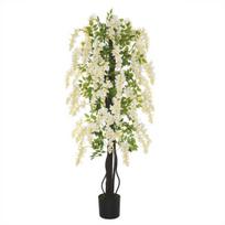baltas cementas - Dirbtinis augalas vazone, Outsunny, balta/žalia (White/Green), 165 cm - 1 nuotrauka
