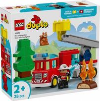 senukai lego - LEGO DUPLO TOWN Wóz strażacki z wężem i strażakiem 10473 - 3 nuotrauka