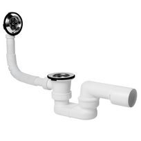 Plastbrno Vonios sifonas EV10050 1 1 2x40 50 mm, su išleidimo anga ir perpylimu