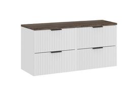 Apatinė vonios spintelė COMAD VINTAGE su stalviršiu 120 cm, balta/ąžuolo (White/Oak)