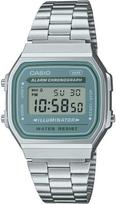 CASIO Retro A168WA-3A, sidabrinis/žalias (Silver/Green)