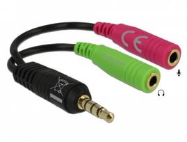 adapteris 3.5mm 2 x 3.5mm - Delock Headset Adapter Stereo / Stereo x2 0.12m - 1 nuotrauka