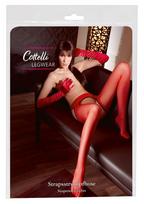 Cottelli Legwear Sekso pėdkelnės raudonos (Red) S/M